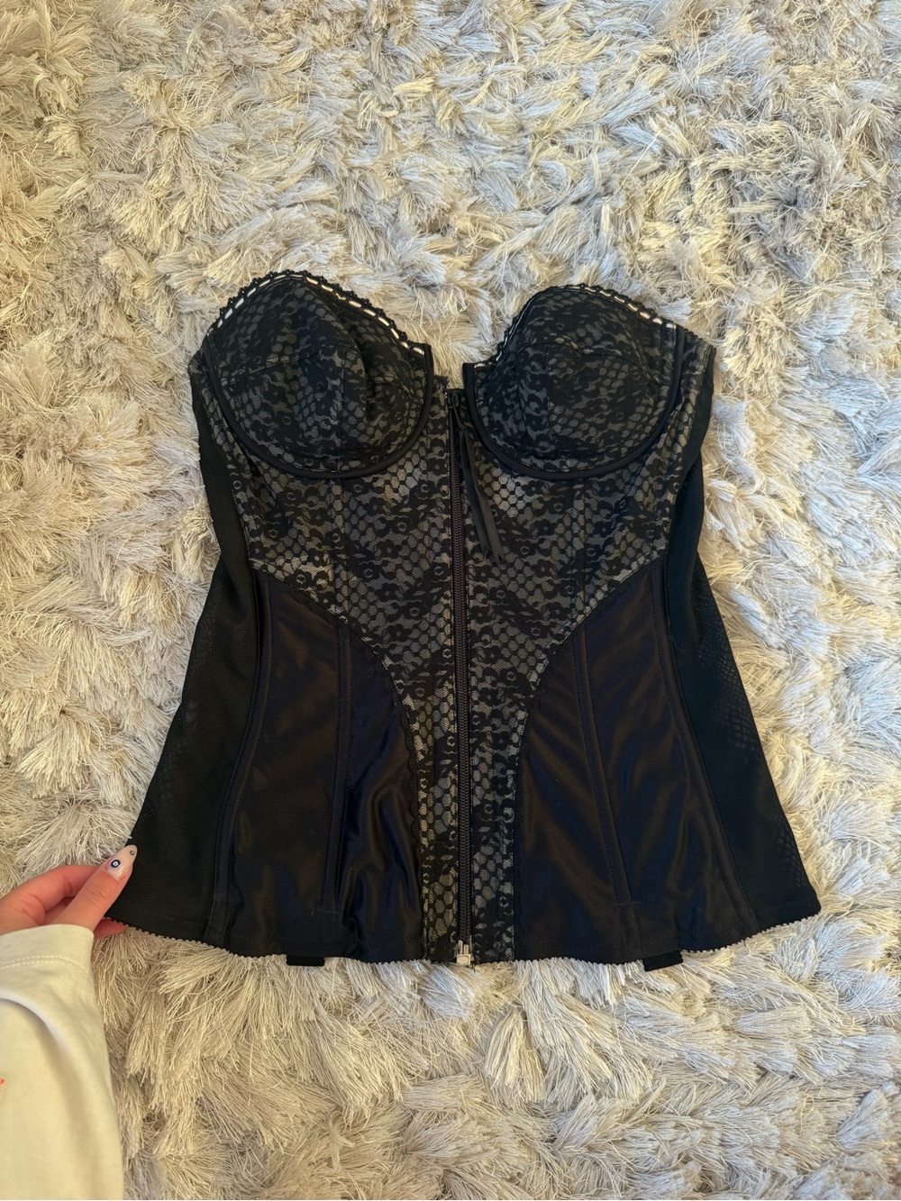 Black Lace Bustier Corset Top